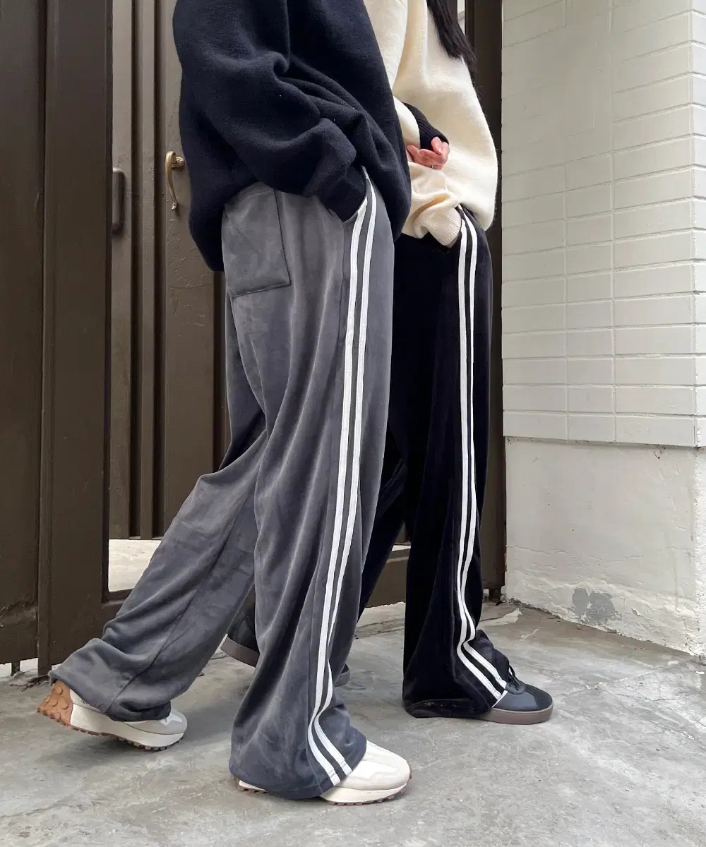 (남여공용)벨벳 보아털 두줄 밴딩팬츠 M-XL